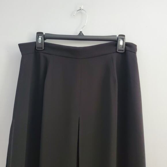 J.S. Edward Black Lightweight Sheer Panel Wide Leg Pants Size 14 - Picture 3 of 10